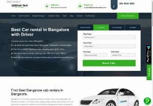 Bangalore car rental - Car rental in Bangalore with Driver at the cheapest price for Outstation. Book AC and Non AC cabs starting at just Rs. 8/Km | Doorstep Pickup | Clean Cars