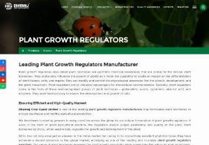 Plant Growth Regulators - Dharmaj Crop Guard Limited is foremost one of the best Plant growth Regulator manufacturing companies in Ahmedabad, Gujarat. Plant growth Regulator are organic formulations that really help in greater crop distribute, induces flowering and fruit set. They stimulate plant enzymes, minerals, vitamins and promote photosynthesis.