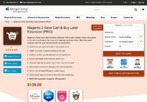 Magento 2 Save Cart Pro, Save Cart for Later Purchase - Magento 2 Save Cart Pro Extension by MageComp allows store customers to save their shopping cart for later purchase with all selected custom options. Your customer can set unique name, update products or quantities as well as they can restore their shopping cart whenever they want.