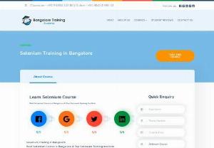Selenium Training in Bangalore | Best Selenium Training Institute | Selenium Course Content  - Selenium Training in Bangalore with 100% pacement. We are the Best Selenium Training Institute in Bangalore. Our Selenium courses are taught by working professionals who are experts in 