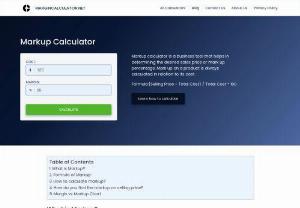 Markup calculator - Accounting tool to solve markup problems