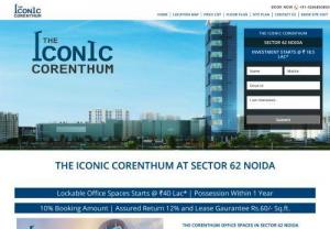 The Iconic Corenthum Noida - The Iconic Corenthum is a commercial project that is a 160-meter tall tower with a rooftop sky deck situated at Sector 62, Noida. Iconic Corenthum Noida offers lockable or non-lockable office spaces with all modern facilities and amenities.