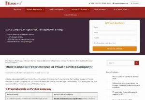 What to choose: Proprietorship or Private Limited Company? - Finding it difficult to choose between private company and a proprietorship? Checkout quick comparision between these to take a right call.