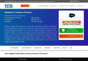 SalesforceTraining in Chennai - Salesforce is a cloud computing service as a software company that specializes in consumer relationship management. Salesforce\'s services allow businesses to use cloud technology to better combine with customers, partners. Looking for Salesforce Course in Chennai? Walk into FITA.  We provide the best infrastructure with well-experienced trainers in the salesforce training institute in chennai. Students can get better assistance for placement.