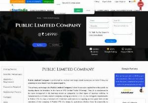 Public Limited Company Registration - The primary advantage of a Public Limited Company is that it can raise capital from the public by issuing shares to investors in the form of IPO (Initial Public Offering). Thus, it is considered to be more transparent in its business model as compared to other types of business entities. In comparison to a Private Limited Company setting up of a Public LTD. Co. has stringent requirements.