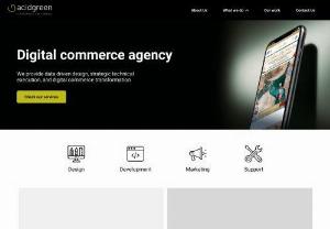 acidgreen - Multi-Award Winning Full Service Digital Commerce Agency. We design, build, support, integrate, optimise and market amazing Magento Enterprise and Shopify Plus solutions that convert visitors into sales