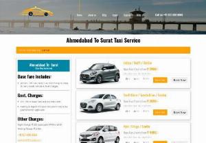 Ahmedabad to Surat Taxi | Lowest Taxi Fare - eTaxiGo - Ahmedabad to Surat Taxi, hire a cab for a full day from Ahmedabad to Surat. Available for all cab types AC, Economical, Sedan & SUV.