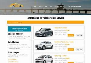 Ahmedabad  to Vadodara Taxi | Lowest Taxi Cab Fare - eTaxiGo - Ahmedabad to Vadodara Taxi, hire a cab for a full day from Ahmedabad to Vadodara. Available for all cab types AC, Economical, Sedan & SUV.