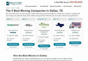 Movers in Dallas, TX for Top Moving Company Services - We found the following Dallas, TX Movers to help you with Free Moving Quotes. Compare Services of Top Dallas Moving Companies and Choose the Best Deal.