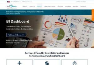 business intelligence dashboard software solution - Authorize the business with a business intelligence dashboard software and widen the business opportunity that intensify the operations which results in organizational growth. Now! Consult GrayMatter one of the leading business intelligence dashboard consulting company delivers top notch software service. It benefits in various objects such as enhance visibility, time saving efficiency, better forecasting and other kpi.