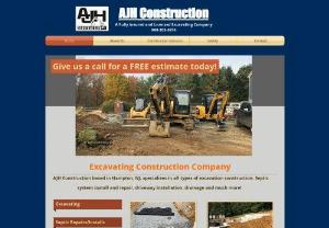 AJH Construction - A fully insured and licensed excavating construction company.  Over 40 years of experience in septic system installation and repair, drainage, and residential or commercial site work.  We serve Hunterdon, Morris, and Warren counties in New Jersey.