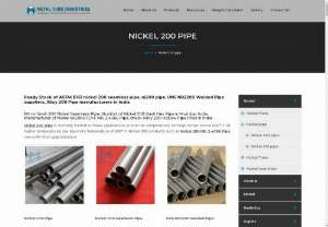 Nickel 200 Pipe - Nickel 200 pipe is normally limited to those applications where the temperatures settings remain below 600 F. At higher temperatures, say beyond a temperature of 600 F, Nickel 200 products such as Nickel DIN NR. 2.4066 Pipe can suffer from graphitization. One Stop Shop For All nickel 200 seamless pipe suppliers in india, We stock Alloy 200 Seamless Pipe, UNS N02200 Welded Pipe at a low price, buy ASTM B161 ni200 Round Pipe, DIN NR. 2.4066 Hollow Pipe & Hex Pipe in UAE.