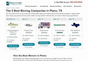 Movers in Plano, TX for Top Moving Company Services - We found the following Plano, TX Movers to help you with Free Moving Quotes. Compare Services of Top Plano Moving Companies and Choose the Best Deal.
