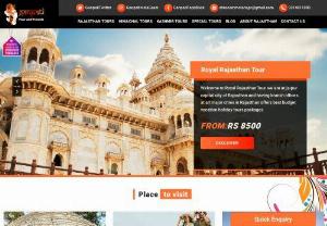 Tour Packages Rajasthan | Rajasthan Holiday Tour Packages - Area of Rajasthan Tourism is colossal. Ganpati Tour and Travels offer an incredibly mixed bag of visit & travel encounters. Whether it is Dunes of Sand, Desert safari, fortifications and royal residences, the brilliant tribal life or the fairs and festivals of Rajasthan, explorers to Rajasthan are guaranteed of a really superb affair. Come, feel the eminence of Rajasthan by hand!.

For the individuals who have longed for fortresses and royal residences; for the individuals who have...