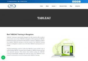 Tableau Courses in Bangalore - Best TABLEAU Training in Marathahalli - Bangalore, Book Free Demo - we offer real time training on TABLEAU with Hands on experience and project support, Our TABLEAU Trainers are working Professionals with 8+ years of experience.