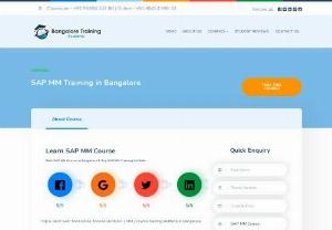 sap mm training in bangalore - SAP MM Training in Bangalore with 100% pacement. We are the Best SAP MM Training Institute in Bangalore. Our SAP MM courses are taught by working professionals who are experts in