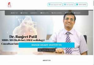 Best Cardiologist in Pune | Interventional Cardiologist Baner | Dr. Ranjeet Patil - Welcome to  Baner Heart Institute , managed by an accomplished interventional cardiologist in Pune Dr Ranjeet Patil . We specialize in providing quality services in Interventional Cardiology and  Preventive heart care in Baner, Pune.  Dr Patil and his supportive staff believes in providing care which is personalized to each patient\'s unique needs. 

Highly skilled and experienced Dr. Ranjeet Patil  has completed his MBBS, MD (Medicine), DM cardiogy strives to offer best & consistent patient..