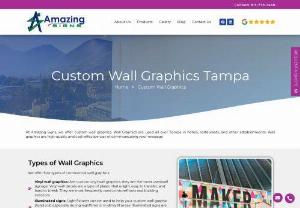 Customized Printed Wall graphics For Business in Tampa, FL - We offer a wide variety of custom wall graphics in different sizes, colors, and materials. Get vinyl wall graphics that are of high-quality and eye-catching in Tampa, FL. Call us today @ (813) 779 7446