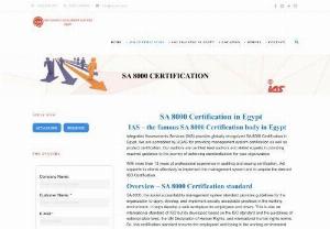 ISO Certification for Social Accountability Service | SA 8000 Certification Provider in Egypt - SA 8000 worker representative(s): One or more worker representative(s) freely elected by workers to facilitate communication with the management representative(s)