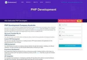 Hire PHP Programmers  in Australia - My Programmers is one of the best companies that provide the full range of PHP services and solutions under one roof. Our developers have experience in developing interactive and cutting-edge web solutions within fixed deadlines. Our architects are experts in designing and developing services ranging from websites and web applications to cloud-based solutions. We also provide daily technical support and integrate high-security measures as added benefits.