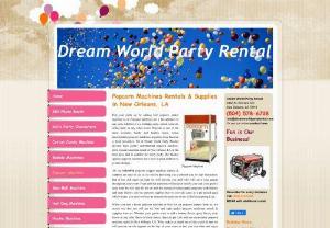 Electric popcorn maker - Dream World Party Rentals, the best party rentals company provides you the best electric popcorn machine at a cost-effective price. Call (504) 578-6728 today for top-quality popcorn machine in New Orleans, LA.