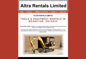 Altra Rentals - Altra Rentals Limited is a family company offering construction and tool rentals that have been serving Brampton and GTA.