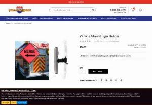 Vehicle Mount Sign Holder - The Vehicle Mount Sign Holder allows you to deploy your signage quickly and safely on your work vehicle. The sign holder mounts easily to grab bars which enhances safe positioning. Increase the conspicuity and visibility of your signs message.