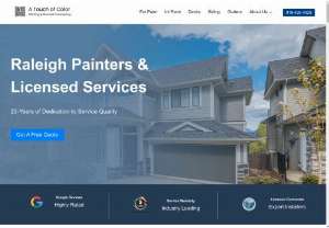 A Touch of Color Painting & General Contracting LLC - Our exterior and interior house painting services are easily combined with our licensed siding,  deck,  and gutter installations. || Address: 10121 Knotty Pine Lane,  Raleigh,  NC 27617,  USA || Phone: 919-426-4928