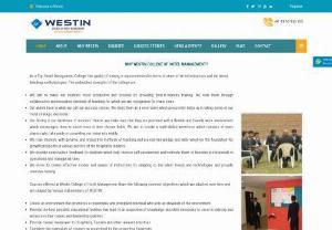 Top Hotel Management College in Hyderabad | Why Westin College - At Westin, the quality of training is unprecedented in terms of state-of-art infrastructure and the latest teaching methodologies. TopHotel Management Institute in Hyderaba