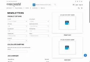 Screenshot of Newsletter Printing