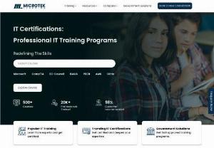 IT Certification Courses - Microtek Learning, renowned as one the topmost leading IT Training and Certification provider globally. For all IT professionals who are seeking to get Online class Room training or Live online Training can go ahead with MicroTek Learning.