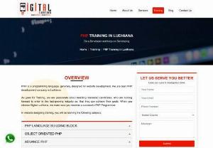 PHP Training in Ludhiana | Digital Ludhiana - Digital Ludhiana is the No. 1 Institute for PHP Training in Ludhiana, to help you learn the Backend Script Programming Language at affordable price.