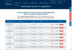 Dedicated server in Argentina - If you have a growing business in Argentina and your business website is having a constant rise in traffic, considering a dedicated server hosting in Argentina is probably the right choice. Even if your business is outside of Argentina but most of your clients or traffic are from that city, a dedicated server from Argentina will help your website have the best possible performance.

This is why Hosting Ultraso can be the right fit since we provide you dedicated servers in 119+ cities including