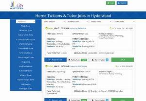 Home Tutor Jobs in Hyderabad - Find verified Home Tuition Jobs in Hyderabad. Get Part time Tuition jobs in Hyderabad nearby locations for Home Tutor Jobs in Hyderabad