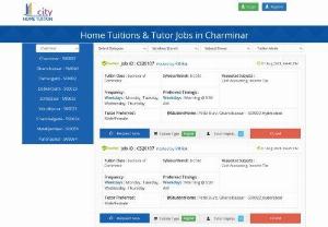 Home Tuition Jobs in Charminar Zone, Hyderabad - Find verified Home Tuition Jobs in Charminar Zone, Hyderabad. Part time Teaching jobs in Charminar Zone nearby locations get Home Tutor Jobs in Charminar Zone, Hyderabad