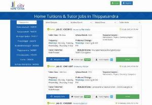 Home Tutor Jobs in Thippasandra Zone, Bangalore - Find verified Home Tuition Jobs in Thippasandra Zone, Bangalore. Part time Tuition jobs in Thippasandra Zone nearby locations get Home Tutor Jobs in Thippasandra Zone, Bangalore