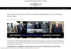 Why Should Royal Ascot In Wokingham Hire A Suit Instead Of Buying? - Every Royal Ascot needs suitable clothing before attending a special occasion or formal event. If you are one of them, you can either hire a suit or buy one. Almost every man looks smart in a black suit, irrespective of the occasion they are attending.