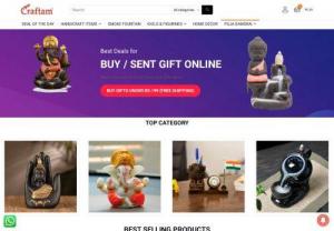 Craftam : Gifts and Decor Company - Craftam offers handicraft items for all your loved ones. Gift ideas are organized by recipient, occasion, price, and category to cater customer\'s need. It provides gift ideas for corporate, returns gifts for wedding, all occasions.