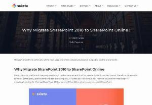 Why Migrate SharePoint 2010 to SharePoint Online ? - Migrate SharePoint 2010 to SharePoint online : With the approaching End of Life of SharePoint 2010, get to know its alternatives to avoid last-minute hustle.