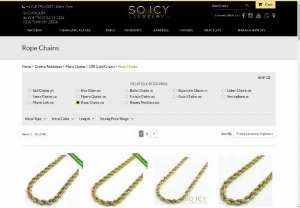 10K Yellow Gold Rope Chains & Necklaces for Men: So Icy Jewelry - 100% real 10k gold rope chains in yellow and rose gold. Buy rare breed 10K yellow gold chains in different sizes for men online at So Icy Jewelry