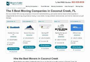 Movers in Coconut Creek, FL for Cheap Moving Services - We have a Network of Professional Movers in Coconut Creek, FL. Get Free Moving Quotes Without Any Obligation and Find the Cheap Moving Companies in Coconut Creek Florida.