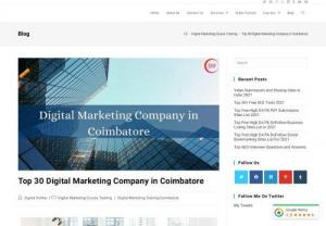 Top Digital Marketing Company and Agency in Coimbatore - we have listed Top Digital Marketing Company and Agency in Coimbatore 2020.