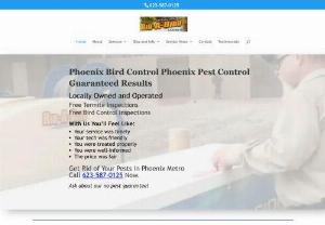 RidABird Pest Control Phoenix Arizona - Need pest control now? RidABird Pest Control For more than 35 years, we have proudly provided our Arizona pest control and bird control customers with the best service, extraordinary reliability, and affordable pricing. RidABird Pest Control technicians use only the highest quality products. We back every job with an unconditional satisfaction guarantee and a warranty.