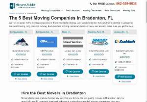 Movers in Bradenton, FL for Cheap Moving Services - We have a Network of Professional Movers in Bradenton, FL. Get Free Moving Quotes Without Any Obligation and Find the Cheap Moving Companies in Bradenton Florida.