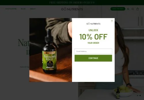 Screenshot of Go Nutrients® - High Potency Liquid Vitamin and Herbal Supplements