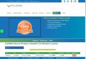 CSPO Certification Training - CSPO Certification Training (Certified Scrum Product Owner) adds value to your grip and commands on the working fundamentals of Scrum Framework and Agile Methodology as an expert and experienced software enthusiast.