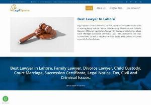 Legal Opinion Law Chambers - Best lawyer in lahore, family lawyer, divorce, child custody, court marriage etc.