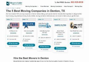 Movers in Denton, TX | Best Moving Companies in Denton - Found the Best Movers in Denton, Texas for your upcoming relocation. Get Free Moving Quotes from Professional Moving Companies in Denton. Choose the Best Moving Services from Denton Movers that suits your budget.