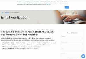 Real time email address validation service - Melissa\'s email address verification service validates in real-time to confirm they are valid, formatted and really exist to improve email deliverability.
