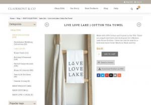 Live Love Lake | 100% Cotton Tea Towel  | Lake House Decor Items | Handmade Home Decor In USA - Shop our rustic lakehouse collection including wood framed lake quote signs, lake life picture frames, and lake house tea towels to find all your lake home decor needs.